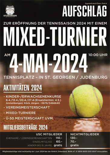 Einladung zum Tennis-Mixed-Turnier 2024
