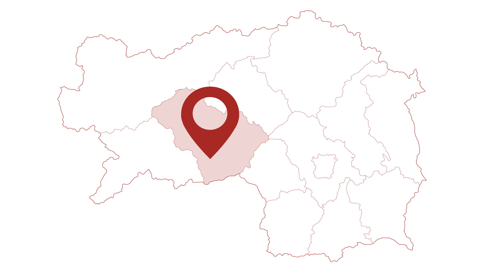 Steiermarkkartte mit Markierung in Sankt Georgen ob Judenburg